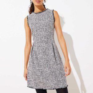 NWT LOFT Shimmer Boucle Flare Dress